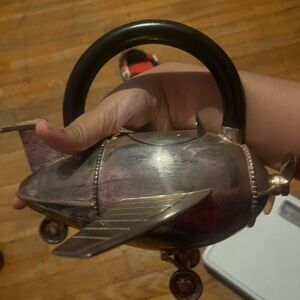 Rare & Vintage Silver-Plated Airplane Teapot - Great Quality